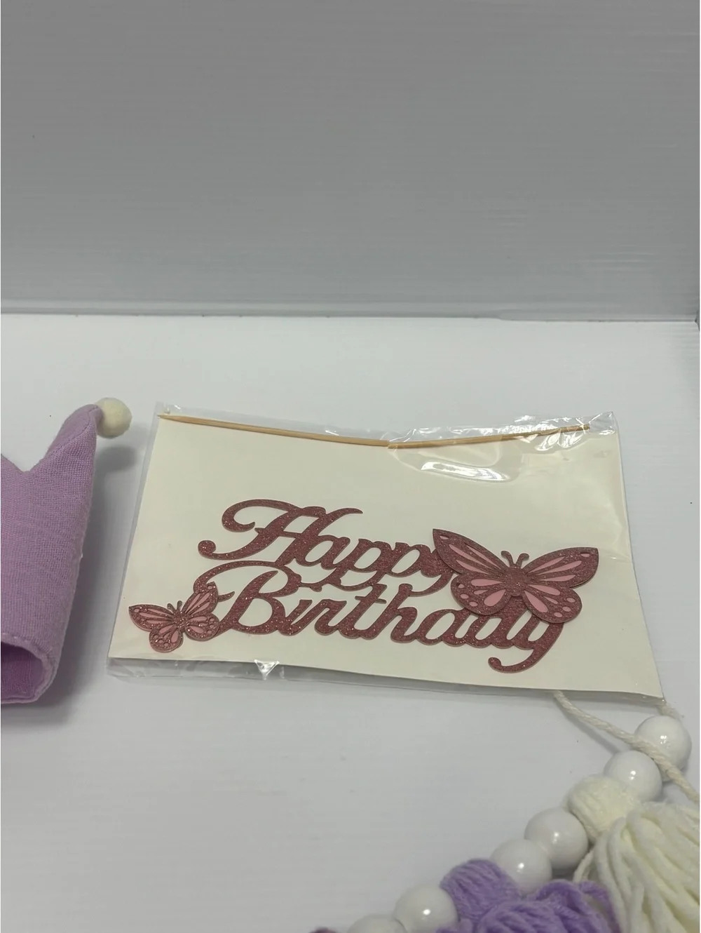 Half Birthday Party Decoration Set with Purple Crown, Tassel Garland For Baby